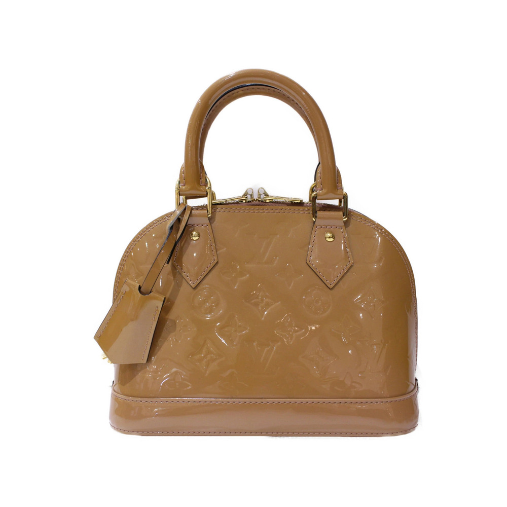 LOUIS VUITTON Alma Vernis Dune Beige Handbag Shoulder Strap Key